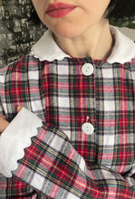 Load image into Gallery viewer, 100% Brushed Cotton Red Tartan Pyjamas with White Collar and Cuffs Ric Rac Trim