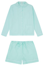 Load image into Gallery viewer, 100% Cotton Poplin Pink Pyjama Shorts with White Ric Rac Detailing