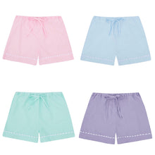 Load image into Gallery viewer, 100% Cotton Poplin Pink Pyjama Shorts with White Ric Rac Detailing