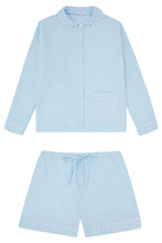 Load image into Gallery viewer, 100% Cotton Poplin Pink Pyjama Shorts with White Ric Rac Detailing