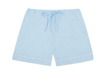 Load image into Gallery viewer, 100% Cotton Poplin Lilac Pyjama Shorts with White Ric Rac Detailing