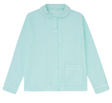 Load image into Gallery viewer, 100% Cotton Poplin Pink Pyjama Shirt with White Ric Rac detailing