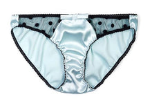 Load image into Gallery viewer, Mint Stretch-Silk and Black Polka Dot Tulle Balconette Bra Lingerie Set