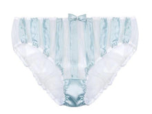 Load image into Gallery viewer, Mint Stripe Stretch-Silk Balconette Bra Lingerie Set