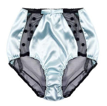 Load image into Gallery viewer, High-Waist Mint Stretch-Silk Polka Dot Tulle Briefs