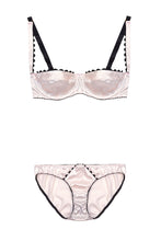 Load image into Gallery viewer, Pink Ric Rac Stretch-Silk Balconette Bra Lingerie Set