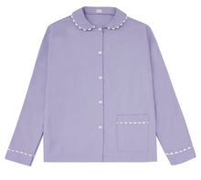 Load image into Gallery viewer, 100% Cotton Poplin Pink Pyjama Shirt with White Ric Rac detailing