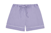 Load image into Gallery viewer, 100% Cotton Poplin Blue Pyjama Shorts with White Ric Rac Detailing