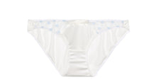 Load image into Gallery viewer, White Stretch Silk with Blue Polka Dot Tulle Briefs