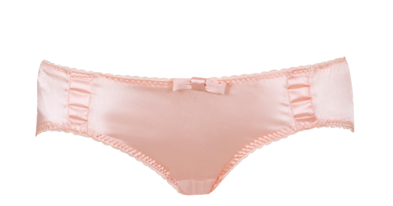 Pink Silk Satin Pleated Briefs Sarah Brown London Lingerie
