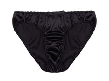 Load image into Gallery viewer, Black Silk Satin Pleated Briefs