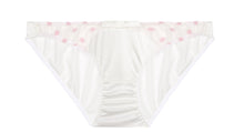Load image into Gallery viewer, White Stretch Silk with Pink Polka Dot Tulle Briefs