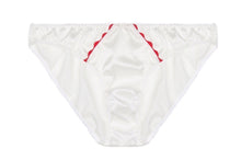 Load image into Gallery viewer, White Stretch-Silk Ric Rac Briefs